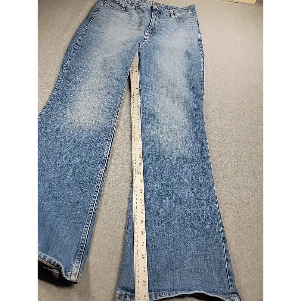 Old Navy Flare Jeans Womens‎ 12 33x31.5  Medium Blue Stretch High Rise Boho - Picture 2 of 13
